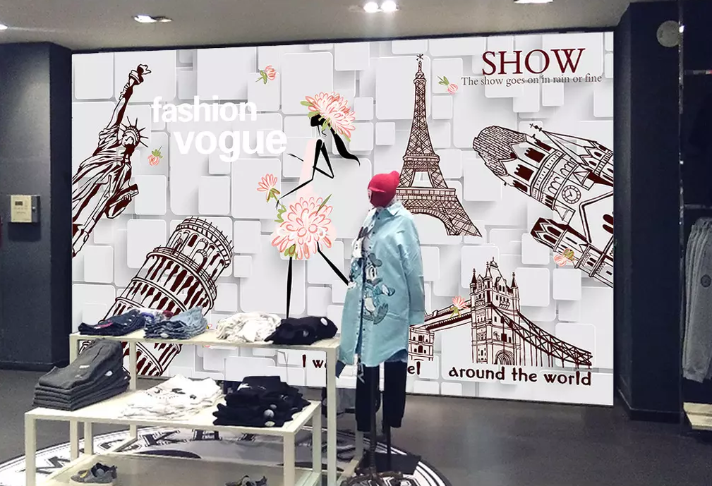 3D Graffiti Tower Woman 287 Wallpaper AJ Wallpaper 2 