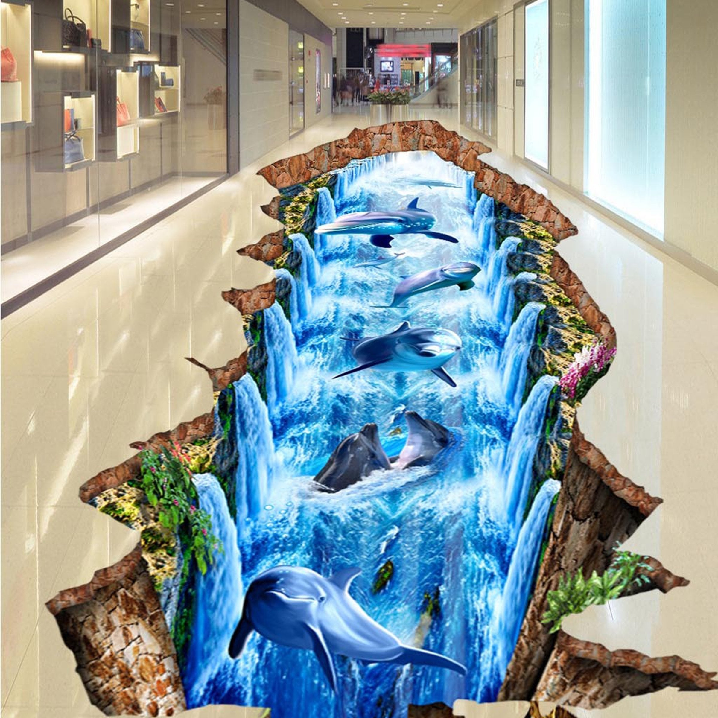 3D Deep Sea Sharkn WG598 Floor Mural Wallpaper AJ Wallpaper 2 