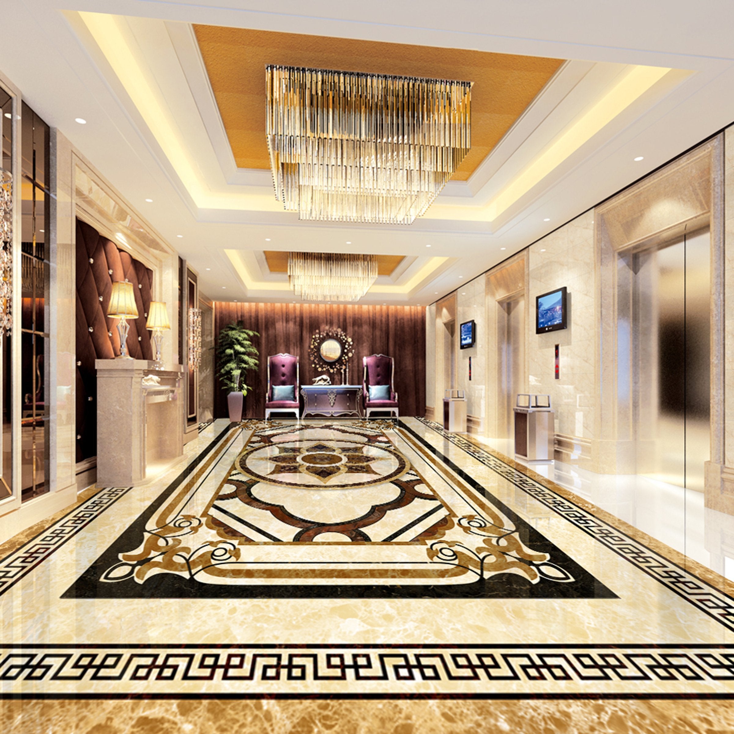 3D Black Rectangle WG584 Floor Mural Wallpaper AJ Wallpaper 2 