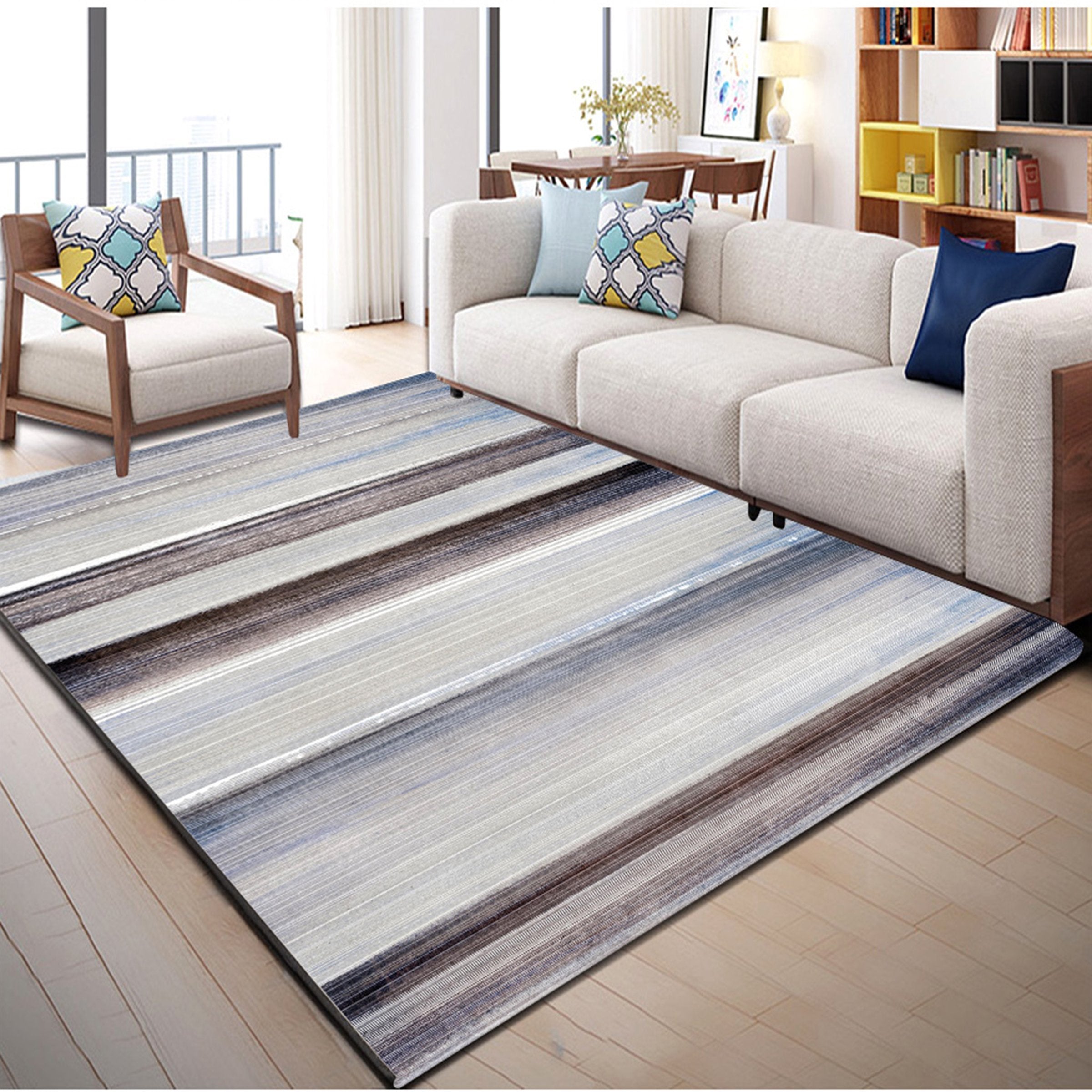 3D Color Stripe WG079 Non Slip Rug Mat Mat AJ Creativity Home 