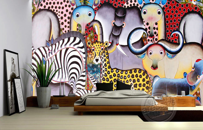 3D Zebra Leopard WG061 Wall Murals