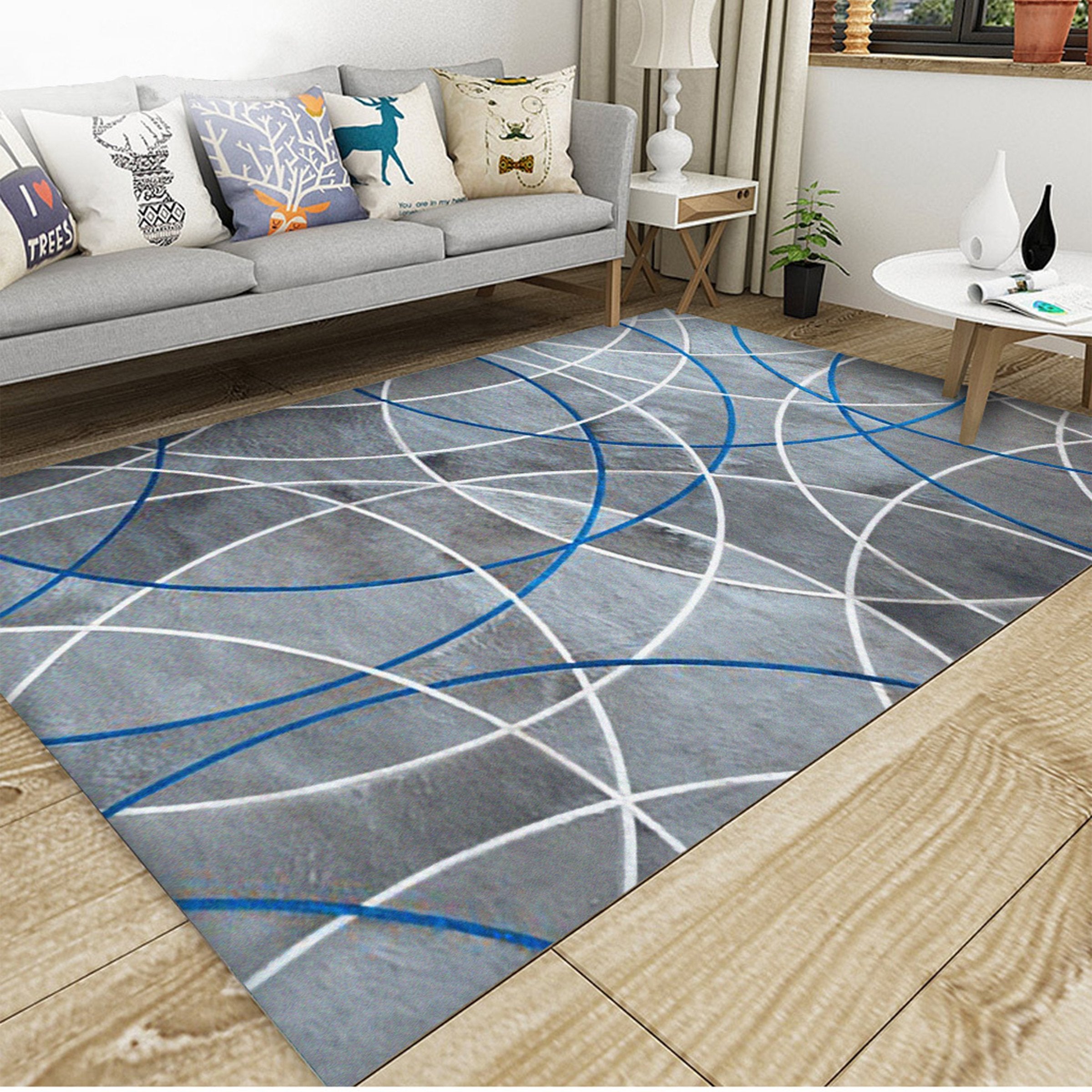 3D Black And White Stripes WG126 Non Slip Rug Mat Mat AJ Creativity Home 