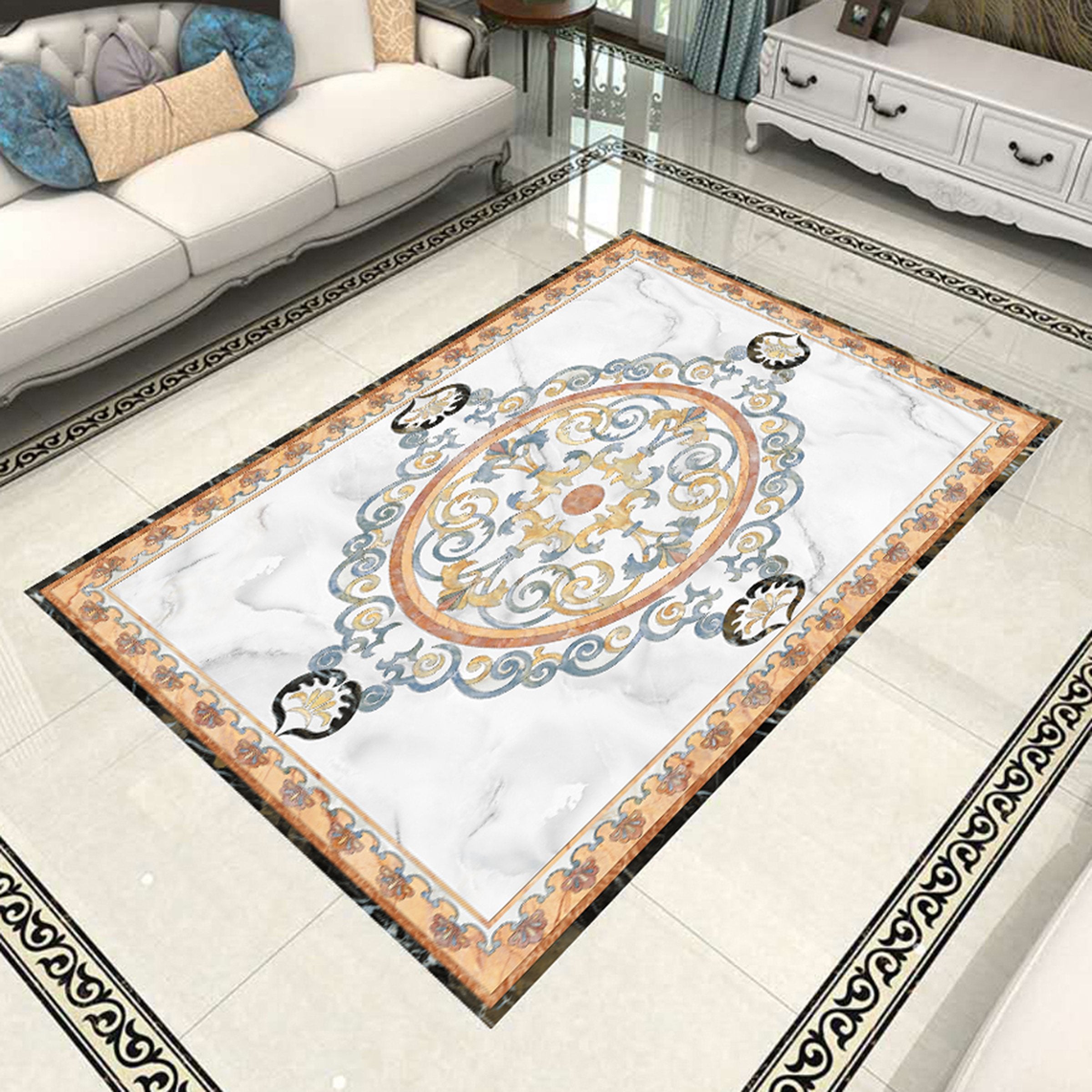 3D Round Pattern WG760 Floor Mural Wallpaper AJ Wallpaper 2 