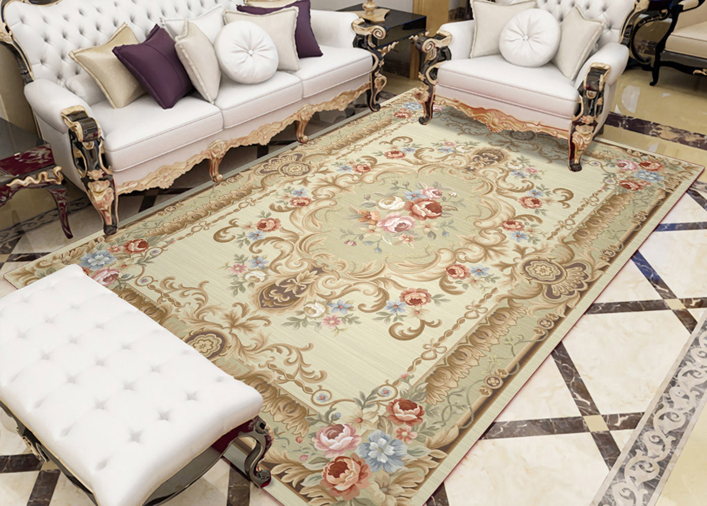 3D Colored Flowers WG324 Non Slip Rug Mat Mat AJ Creativity Home 