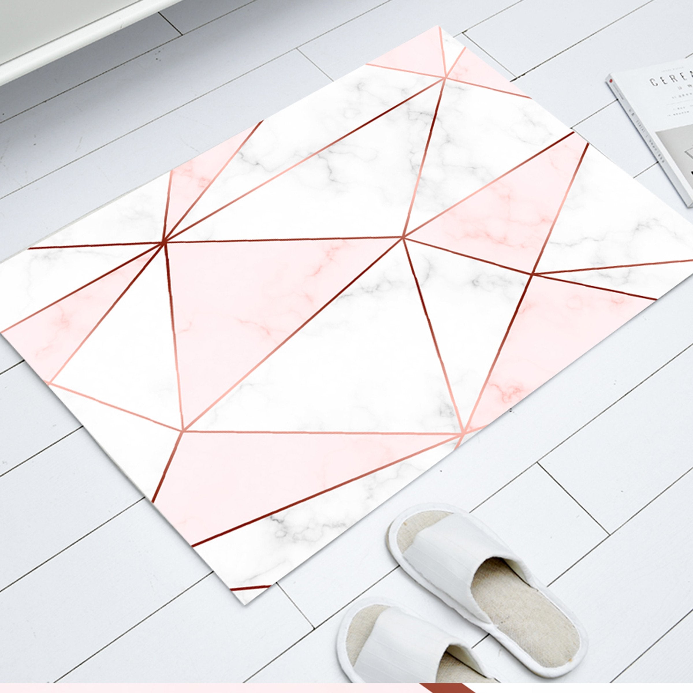 3D Pink Triangle WG093 Non Slip Rug Mat Mat AJ Creativity Home 