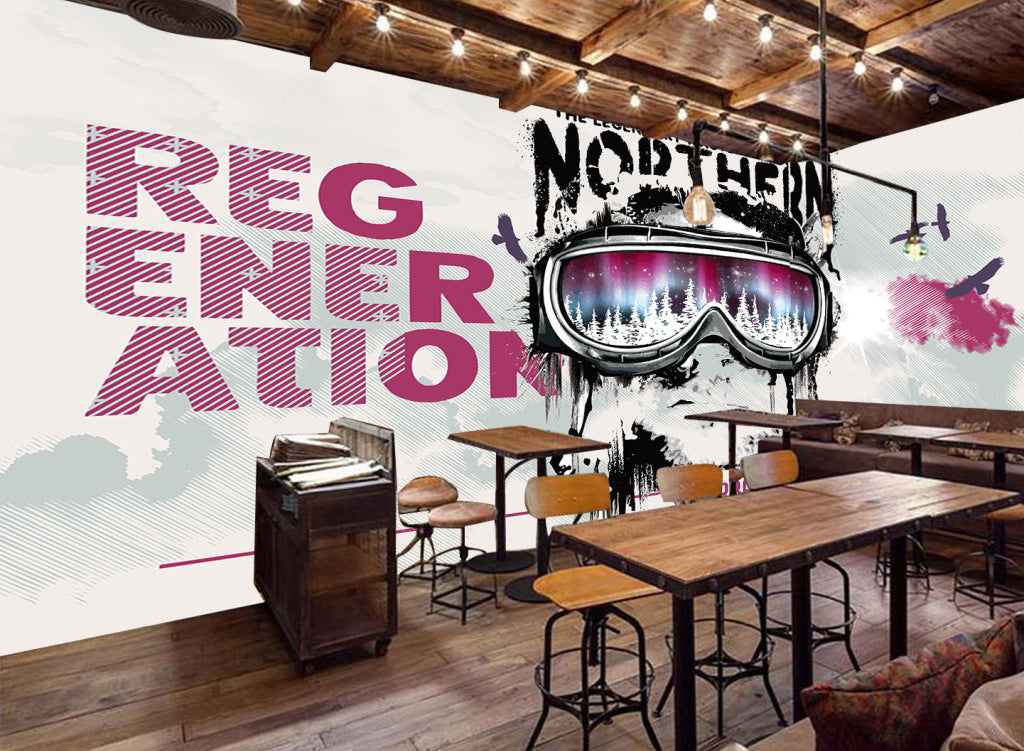 3D Woman Goggles WG129 Wall Murals