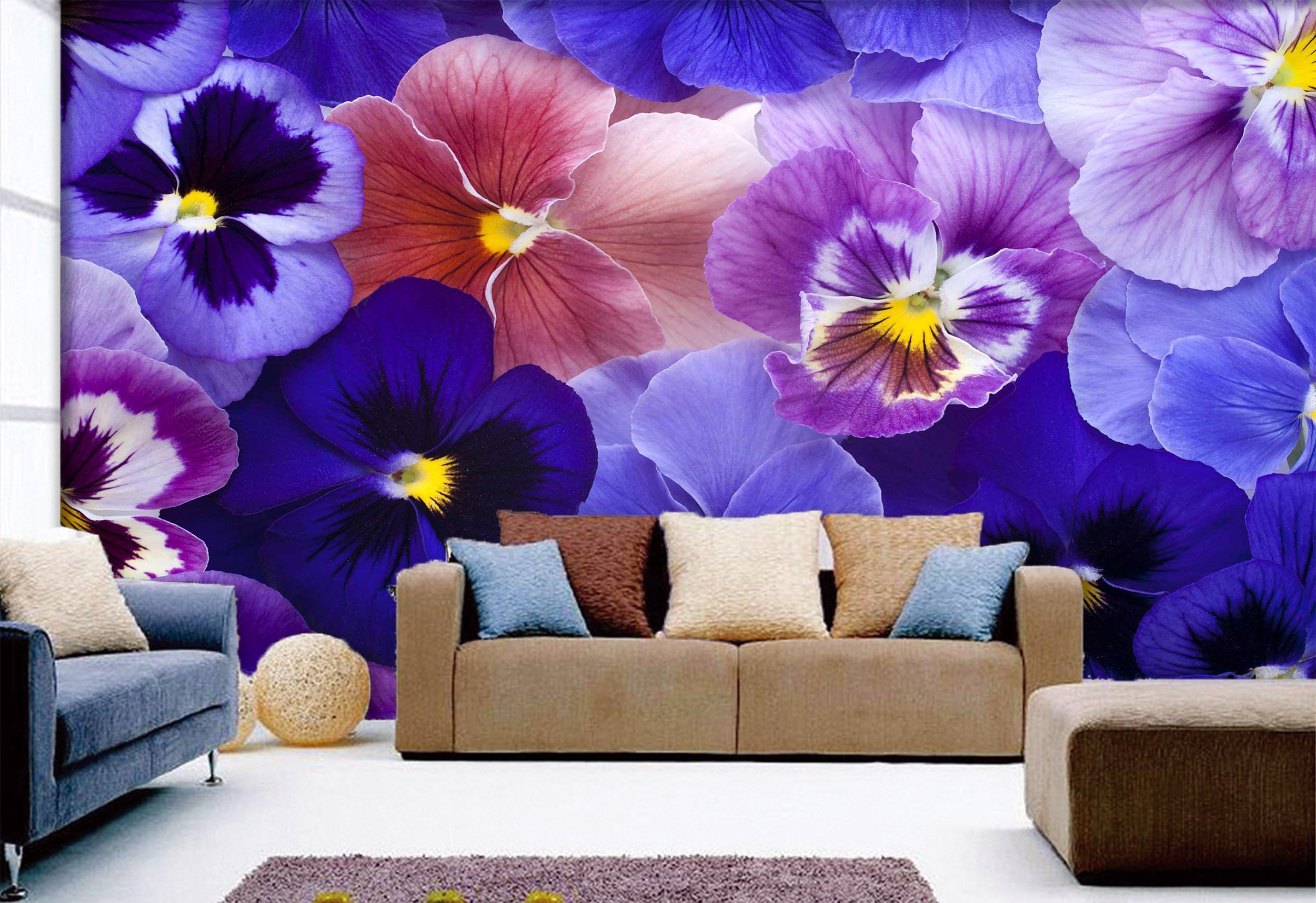 3D Purple Flowers 1015 Wall Murals