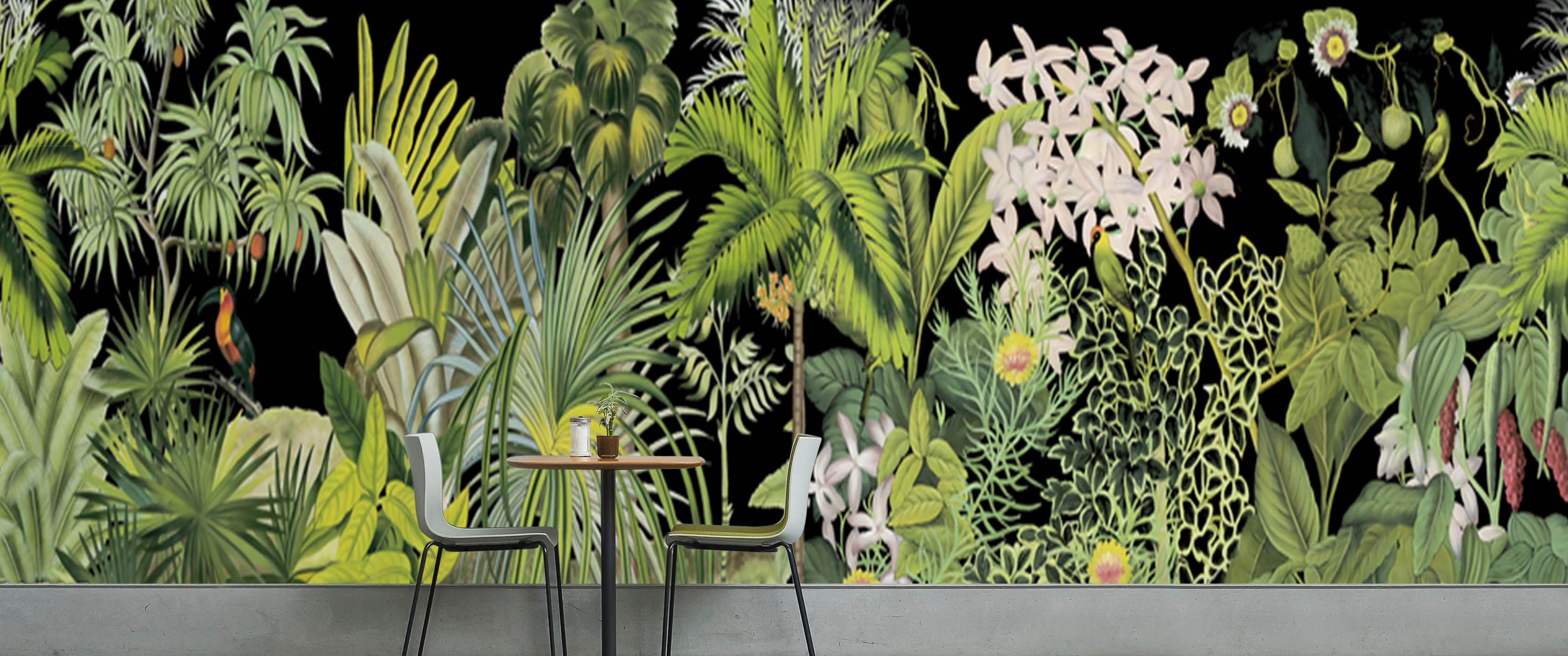 3D Pink Flower Parrot 1519 Wall Murals