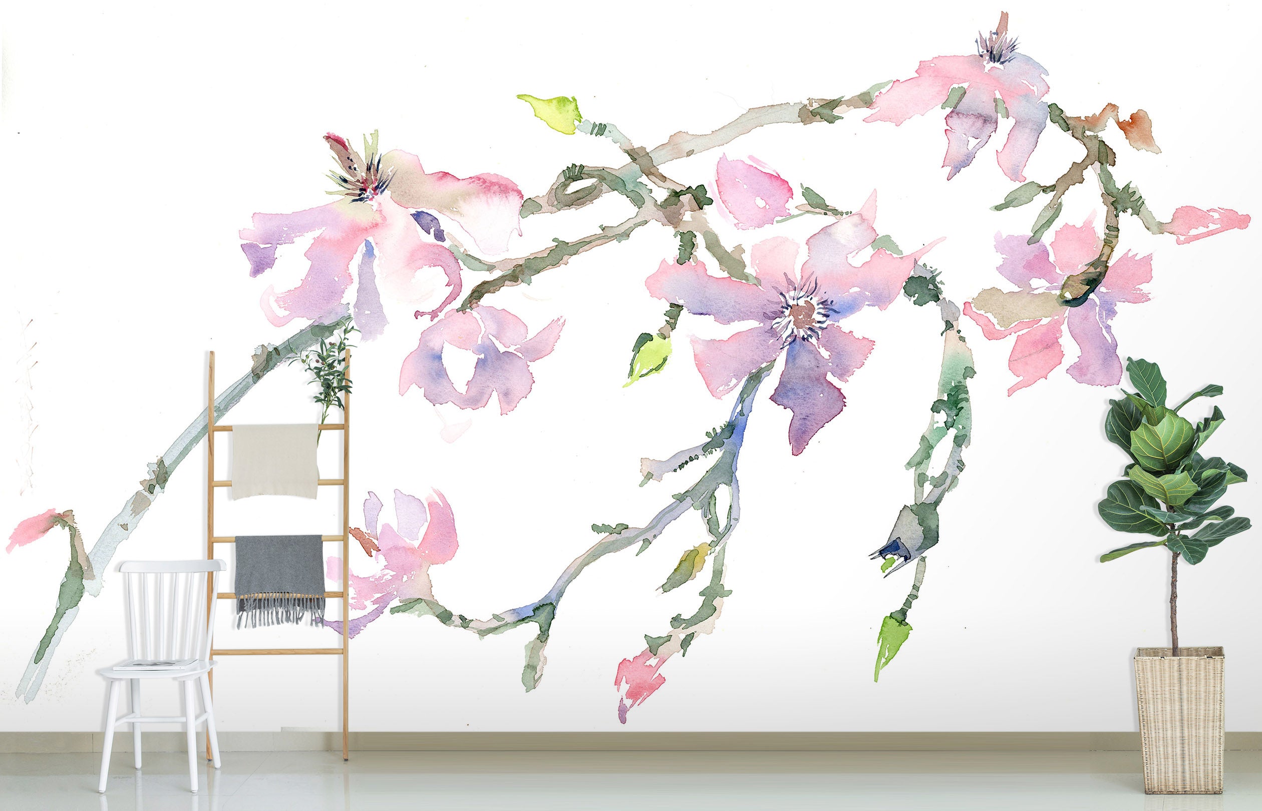3D Painted Peach 1406 Anne Farrall Doyle Wall Mural Wall Murals