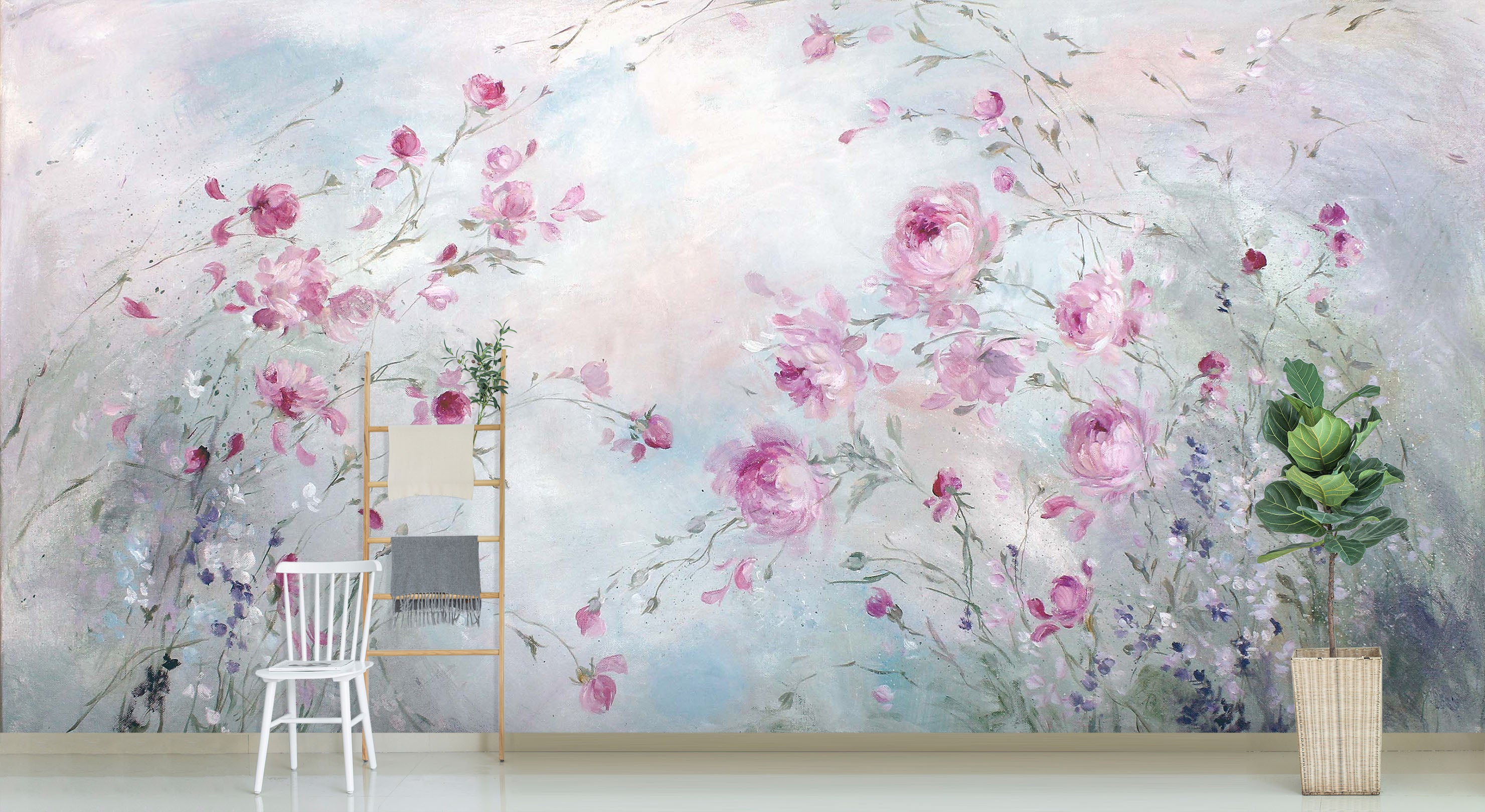 3D Pink Rose 1409 Debi Coules Wall Mural Wall Murals