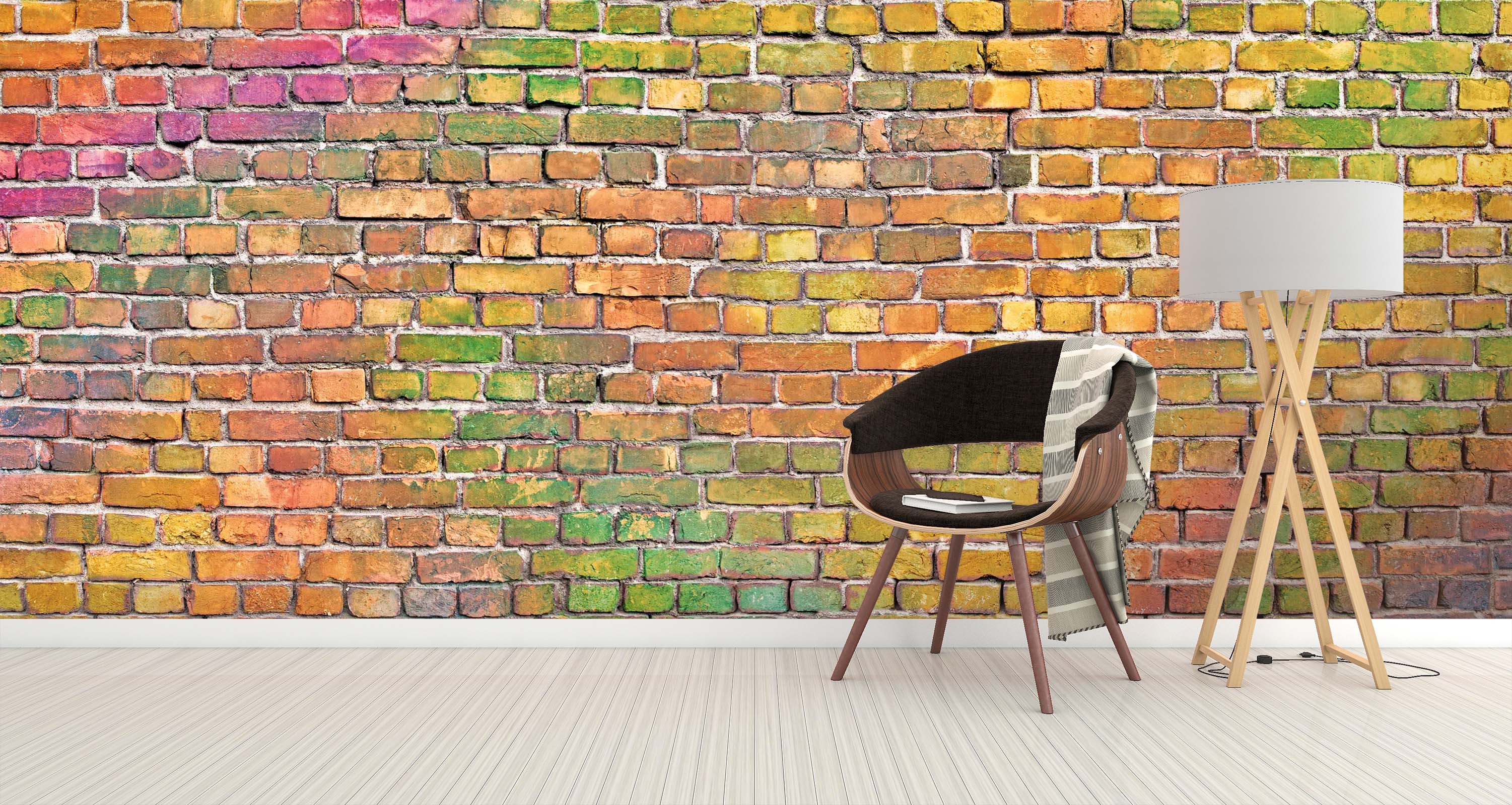 3D Colored Brick Wall 108 Wall Murals