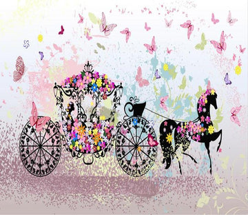 3D Horse Car Flowers 587 Wallpaper AJ Wallpaper 