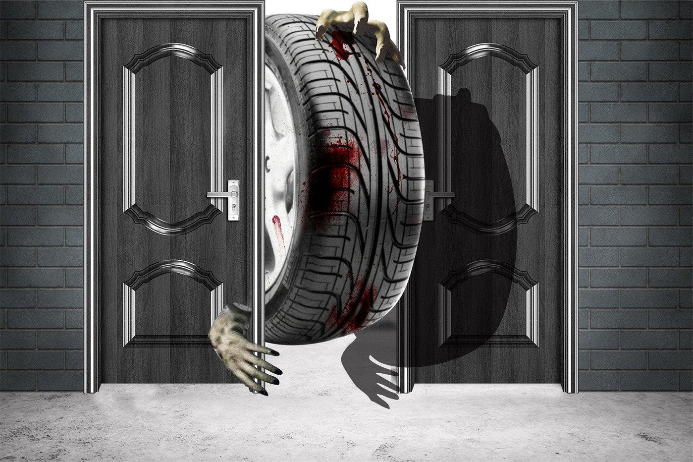 3D Gate Monster Tire 243 Garage Door Mural Wallpaper AJ Wallpaper 