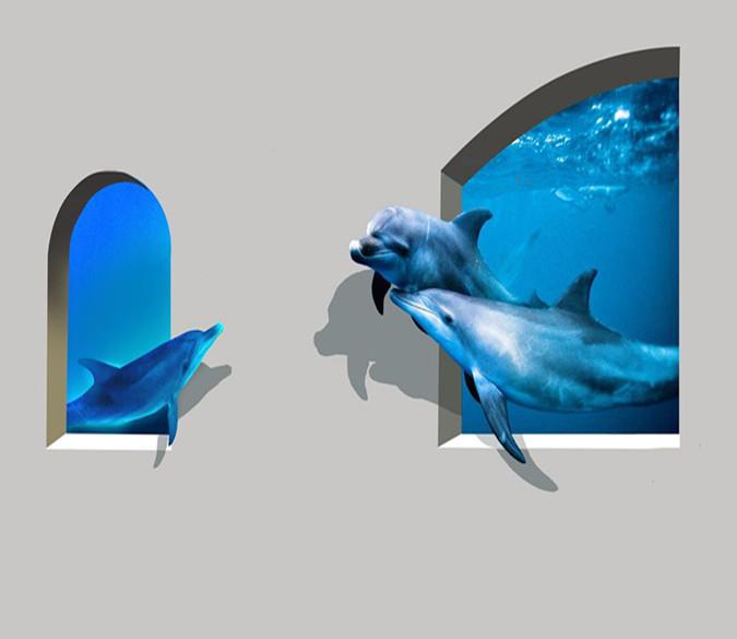 3D Blue Dolphins 36 Wallpaper AJ Wallpaper 