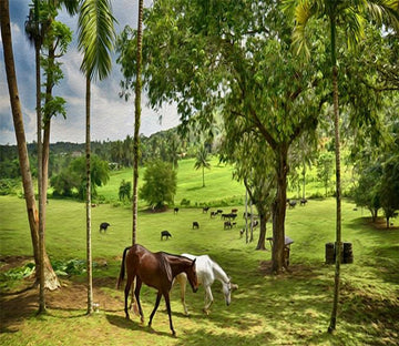 3D Forest Horses 433 Wallpaper AJ Wallpaper 