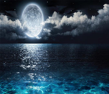 3D Moon Night Ocean 273 Wallpaper AJ Wallpaper 