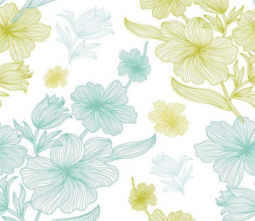 3D Blue Yellow Flowers 103 Wallpaper AJ Wallpaper 