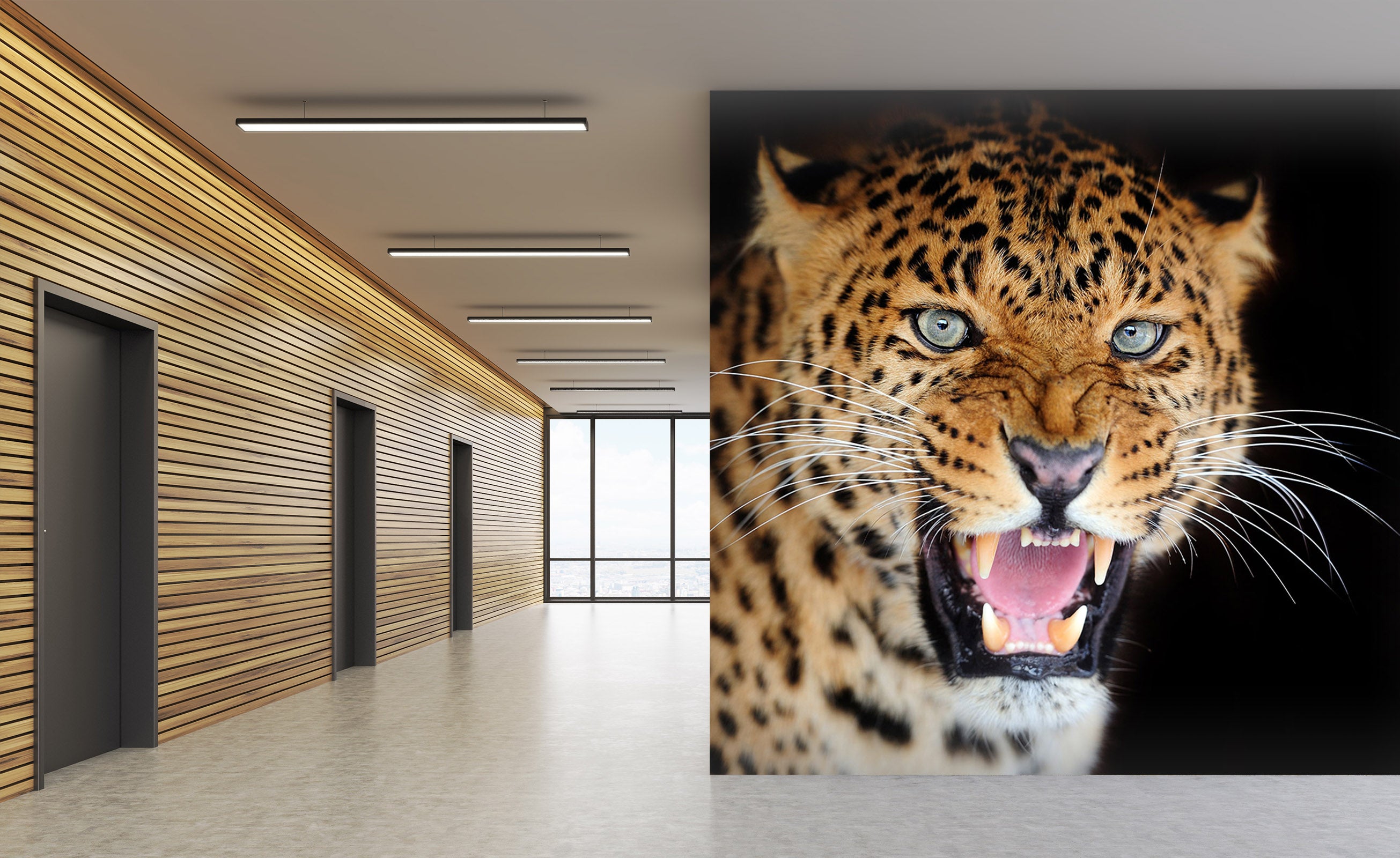 3D Fangs Leopard 183 Wall Murals