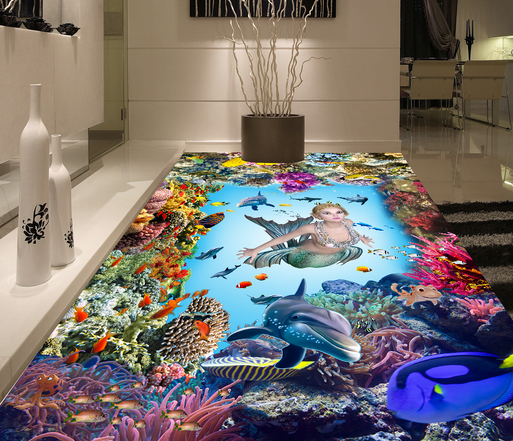 3D Sea Fish 533 Floor Mural  Wallpaper Murals Rug & Mat Print Epoxy waterproof bath floor