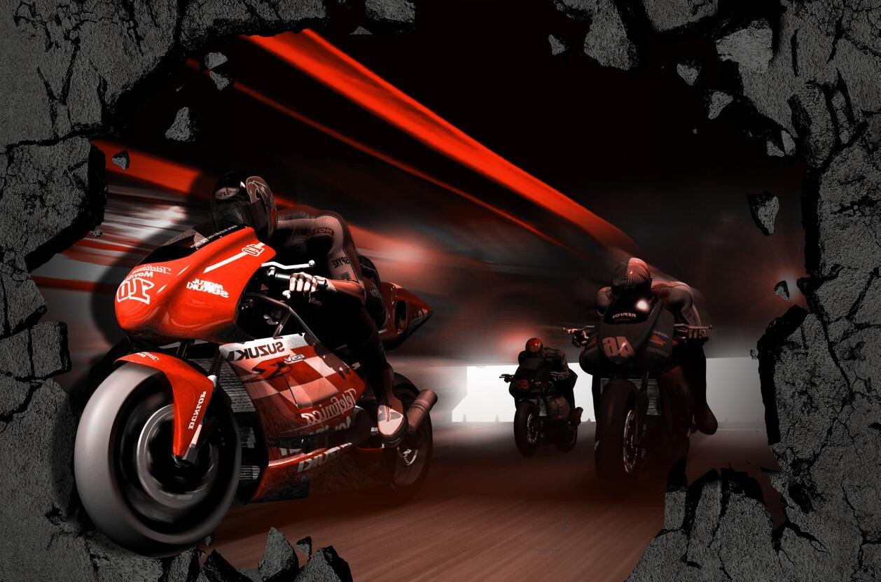 3D Motorcycle Riding 233 Garage Door Mural Wallpaper AJ Wallpaper 