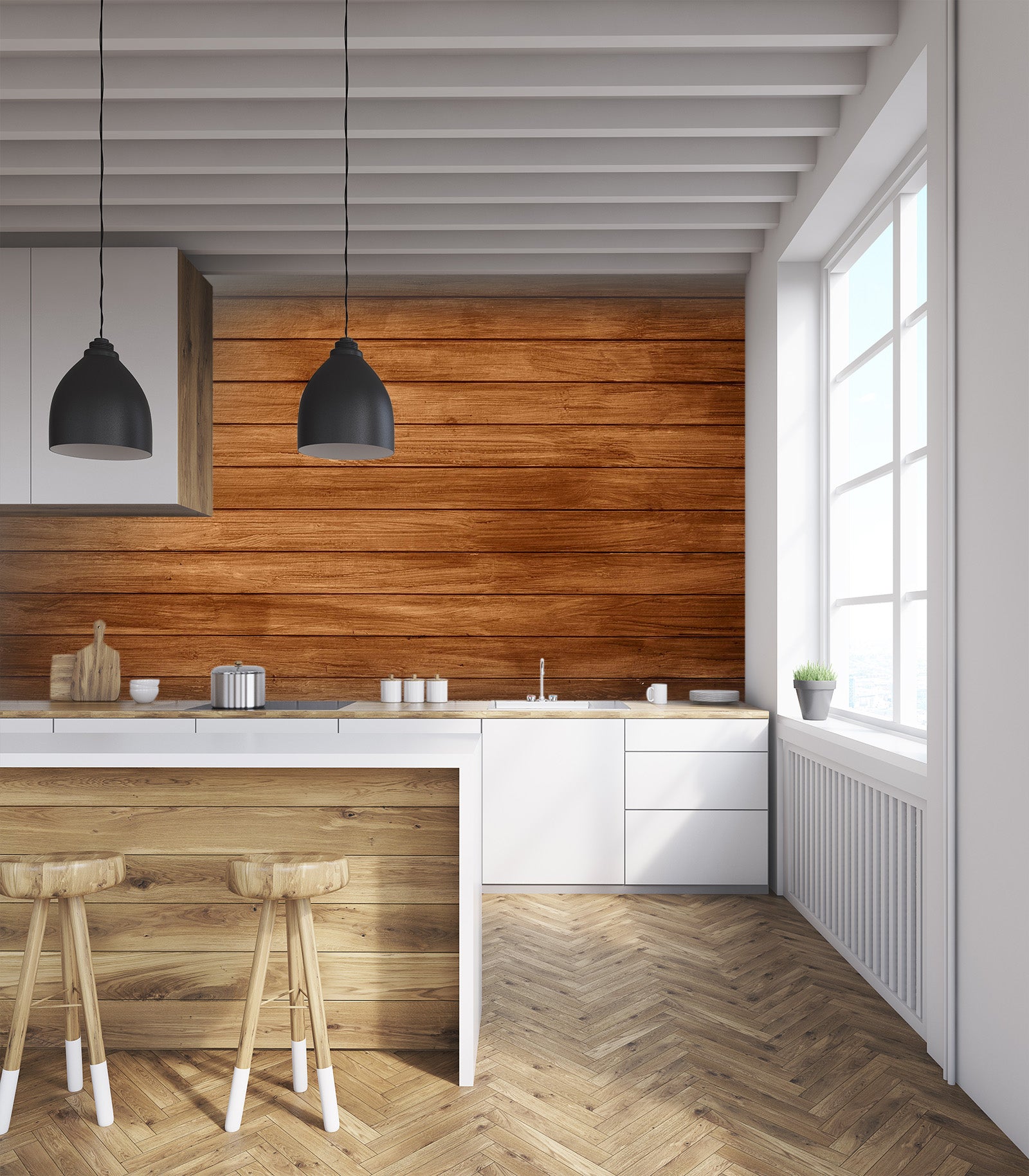 3D Red Wooden Board 82 Wall Murals