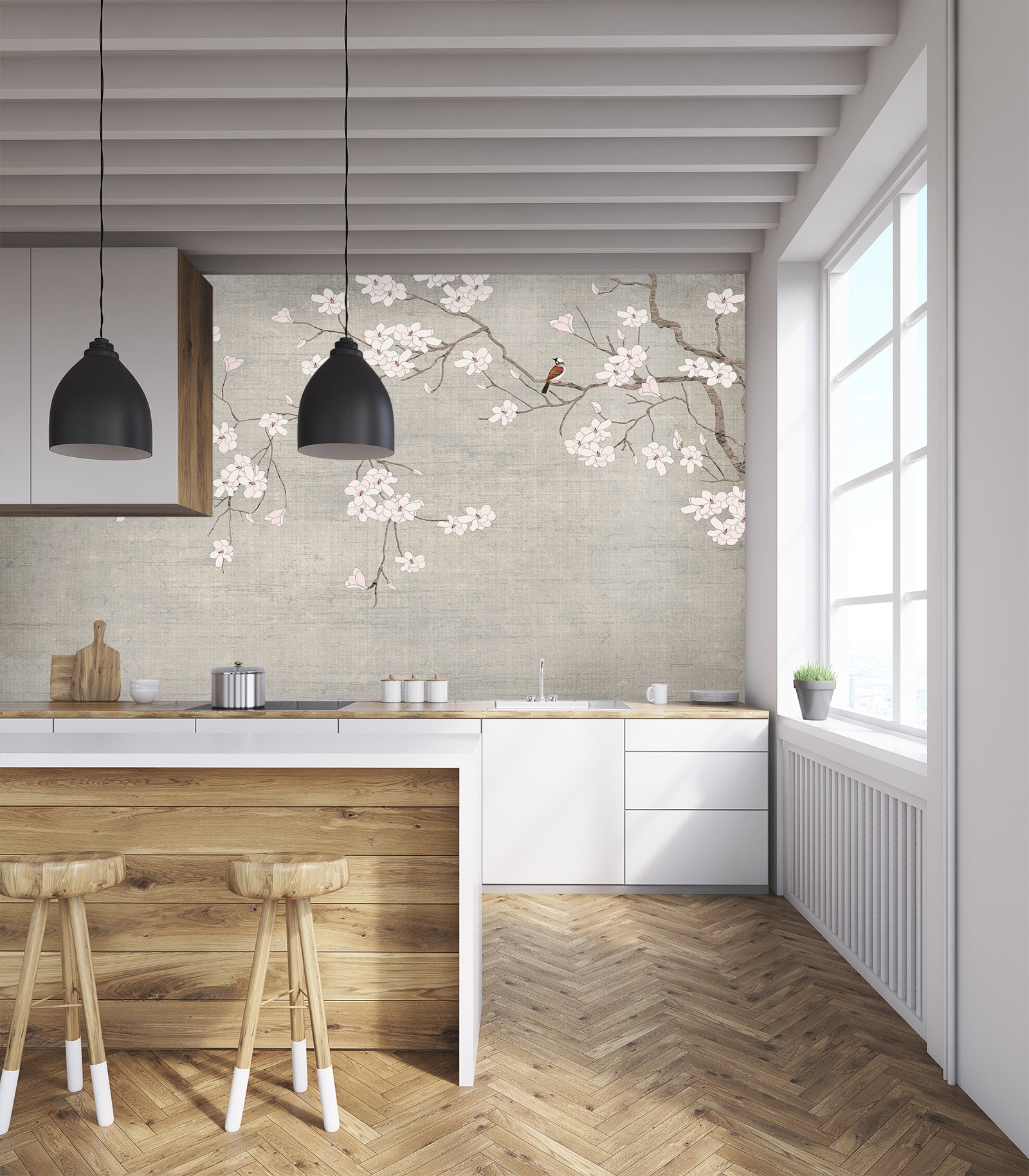 3D Painted Spring 1445 Wall Murals