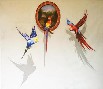 3D Colorful Parrots 323 Wallpaper AJ Wallpaper 