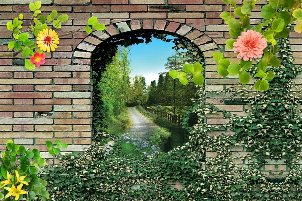 3D Bricks Arches Scenery 232 Garage Door Mural Wallpaper AJ Wallpaper 