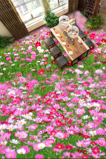 3D Flower Everywhere 007 Floor Mural Wallpaper AJ Wallpaper 2 