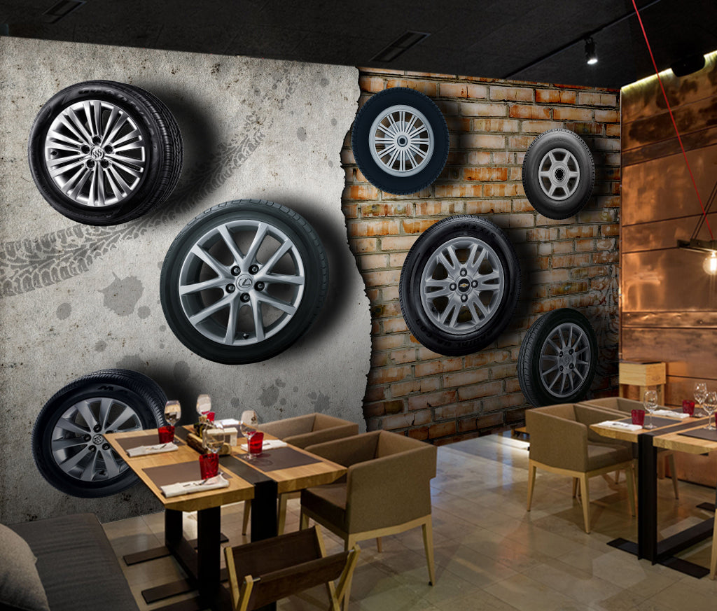 3D Tire Decoration WG391 Wall Murals