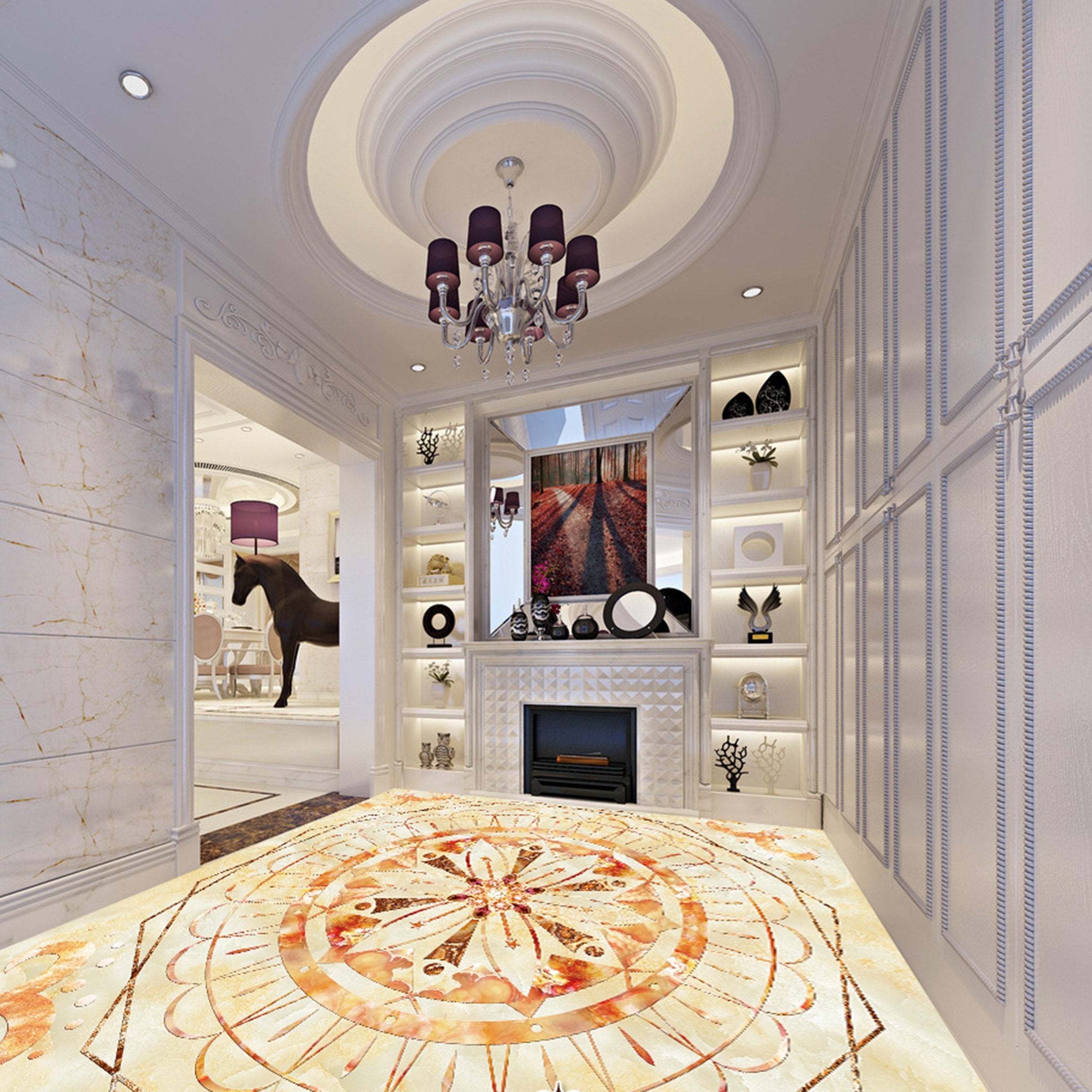 3D Religious Pattern WG188 Floor Mural Wallpaper AJ Wallpaper 2 