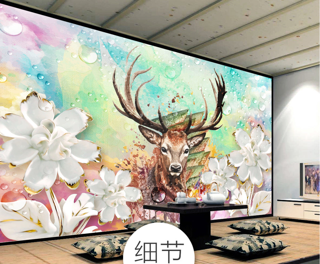 3D Dripping Deer WG164 Wall Murals