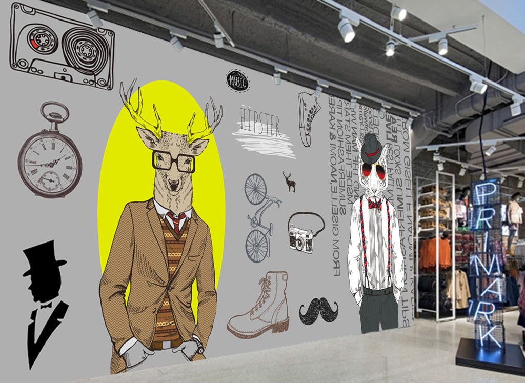 3D Deer Head WG172 Wall Murals