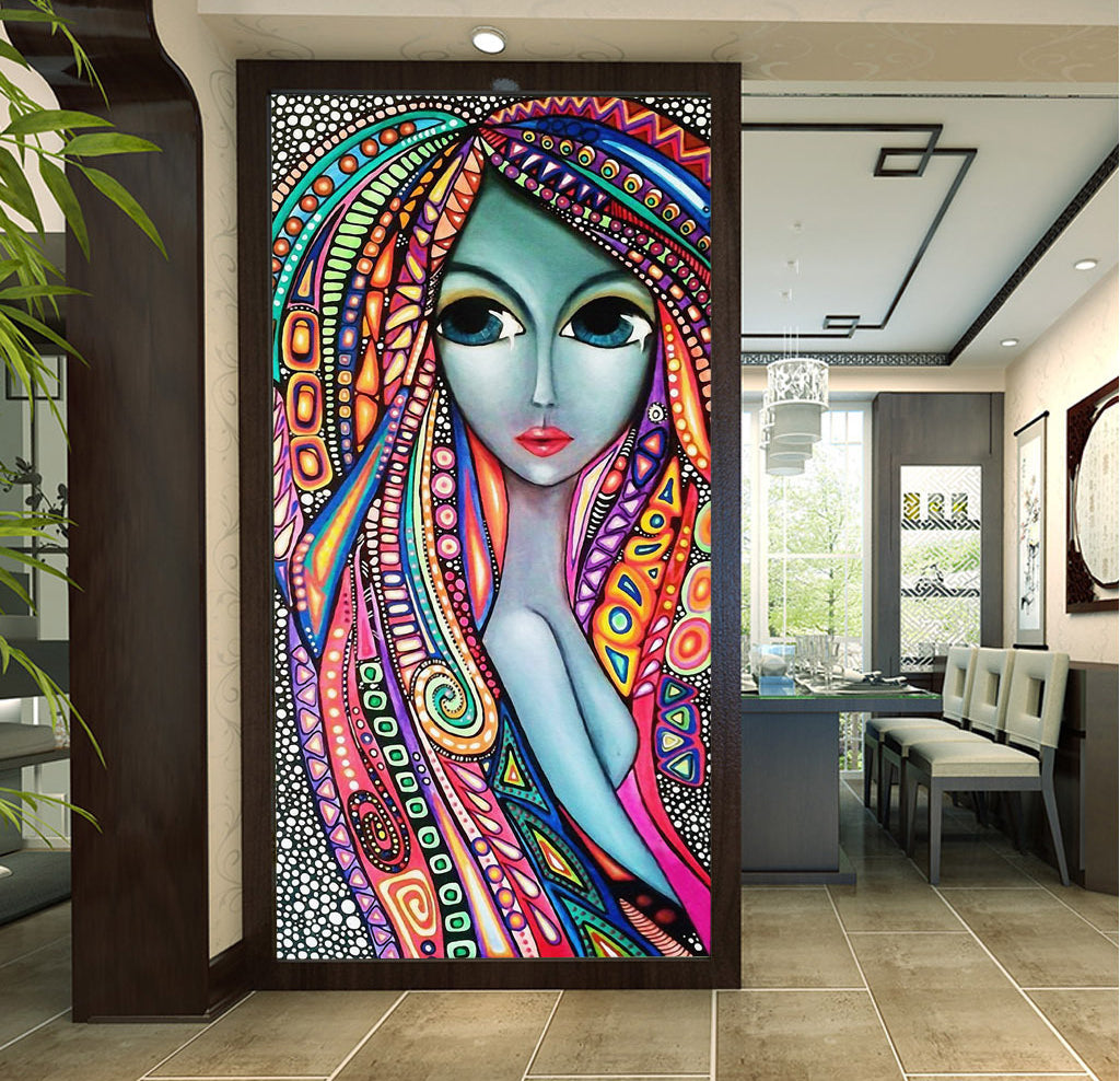 3D Diamond Girl WG052 Wall Murals
