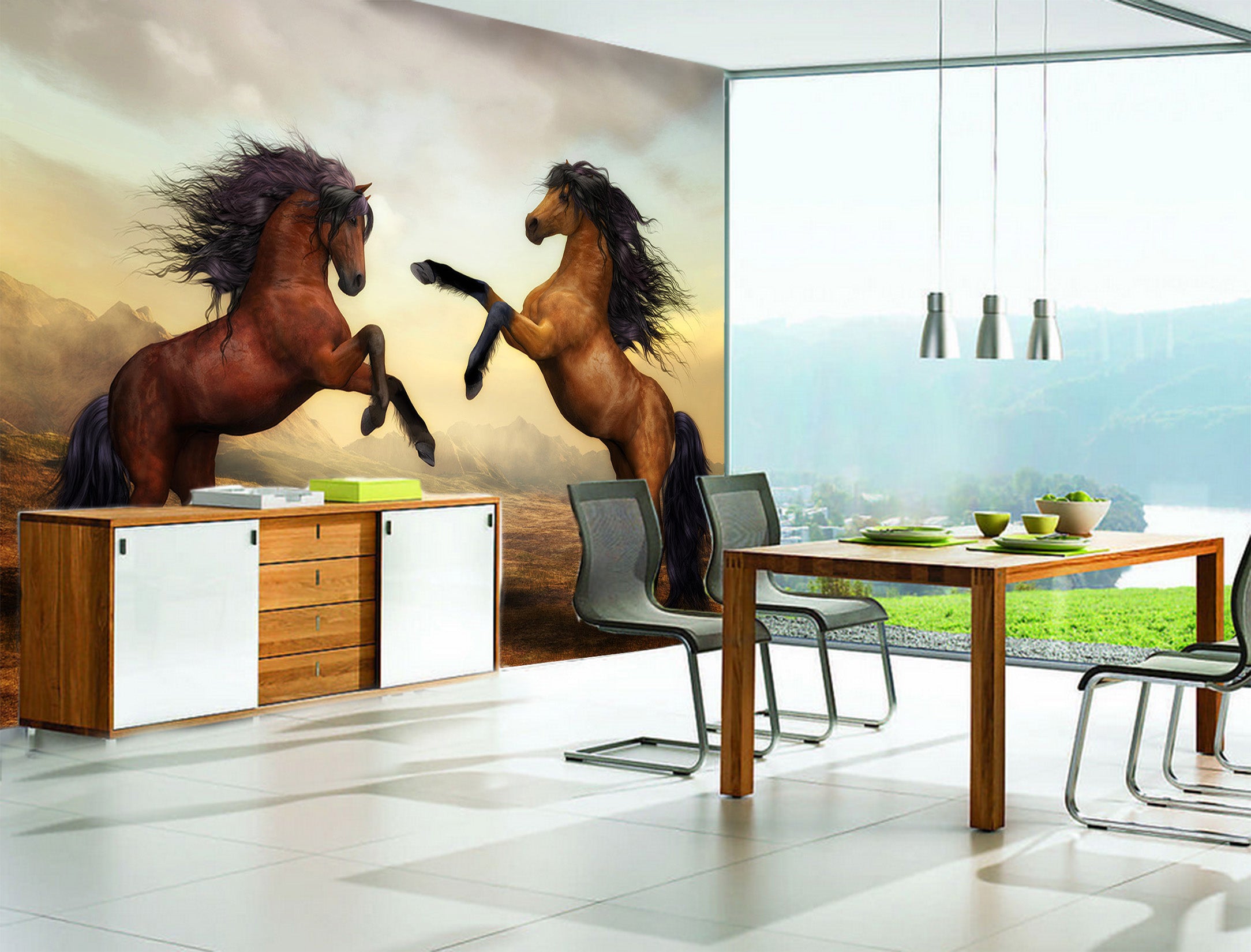 3D Horse Jumping 176 Wall Murals