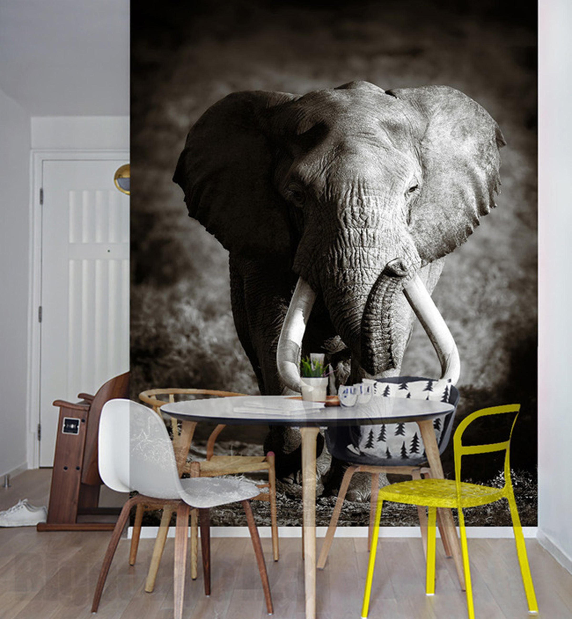 3D Steppe Elephant WG031 Wall Murals