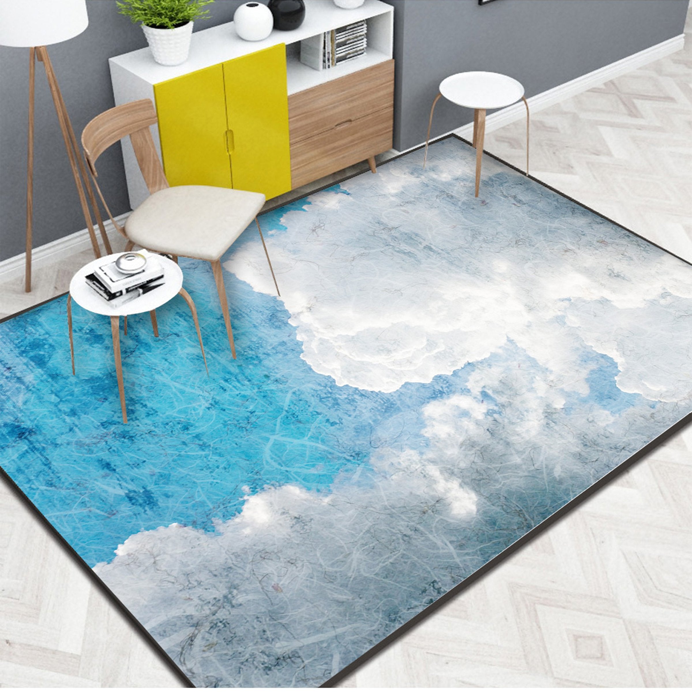 3D Blue Inkjet WG168 Non Slip Rug Mat Mat AJ Creativity Home 