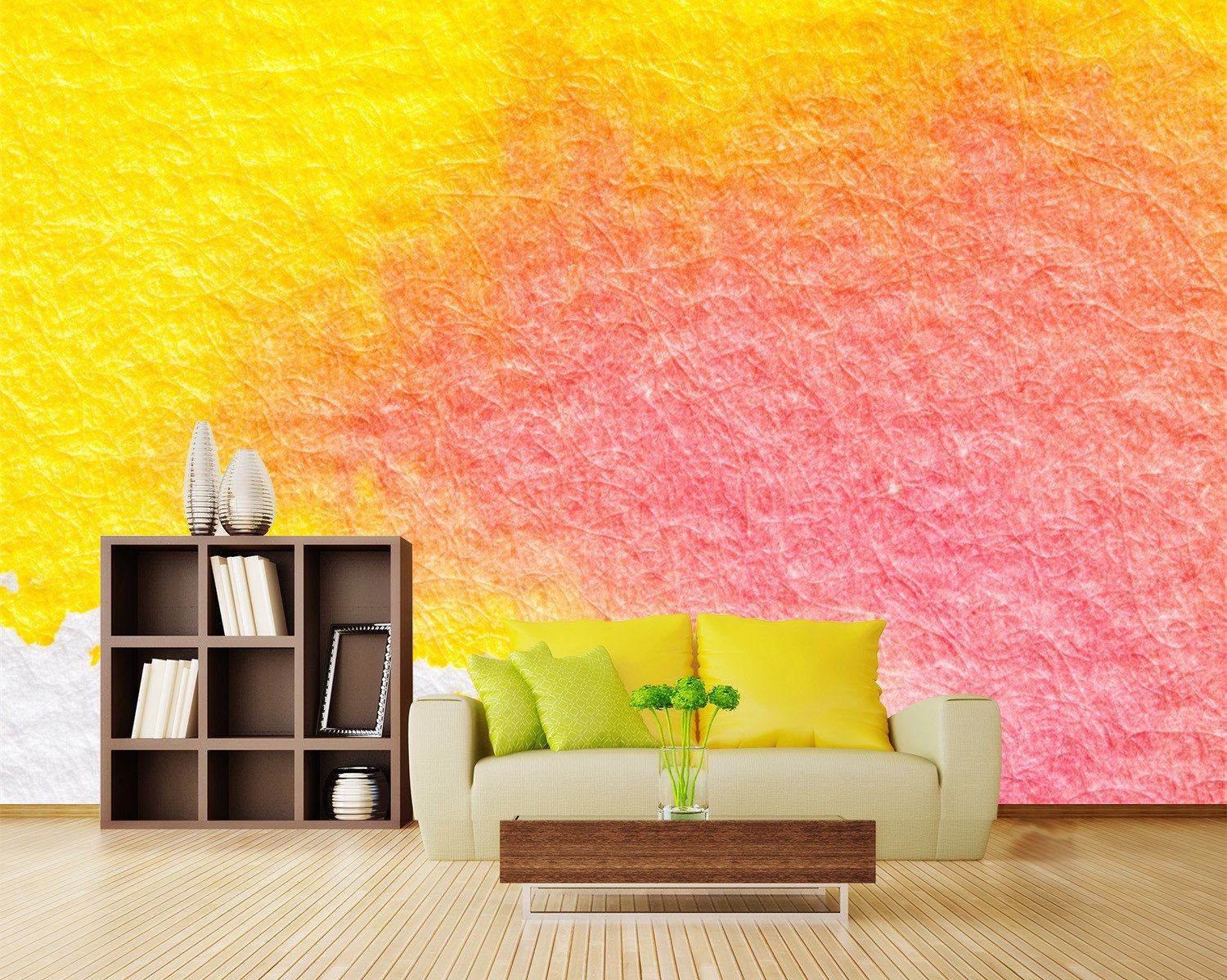 3D Pink Yellow Painting 567 Wallpaper AJ Wallpapers 