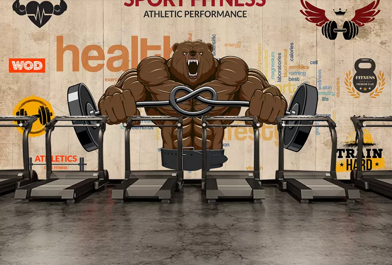 3D Fierce Bear Weightlifting 337 Wallpaper AJ Wallpaper 2 