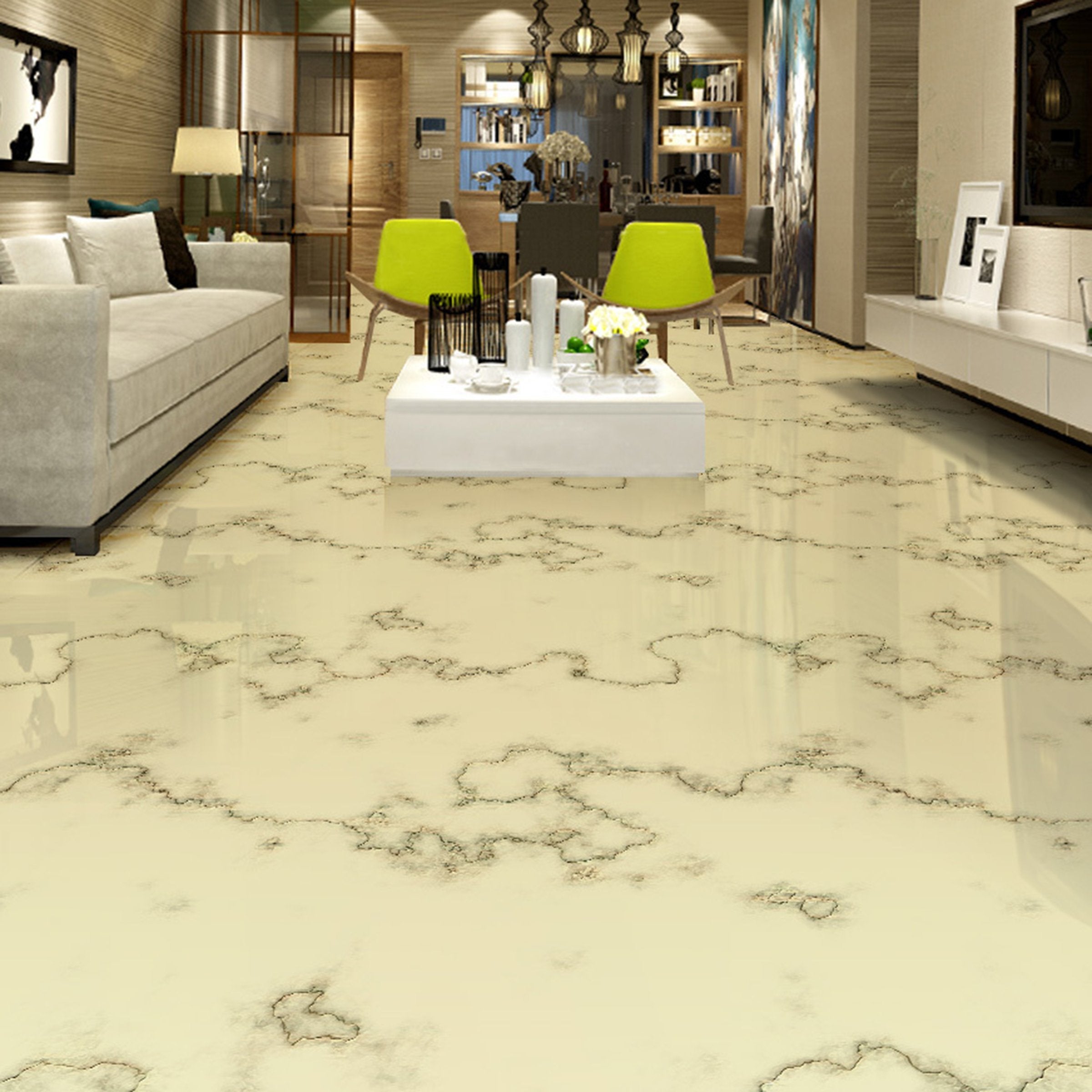 3D Black And Yellow Stripes WG667 Floor Mural Wallpaper AJ Wallpaper 2 