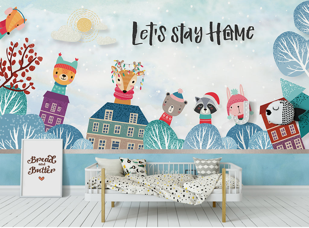 3D Rabbit Fox WG436 Wall Murals