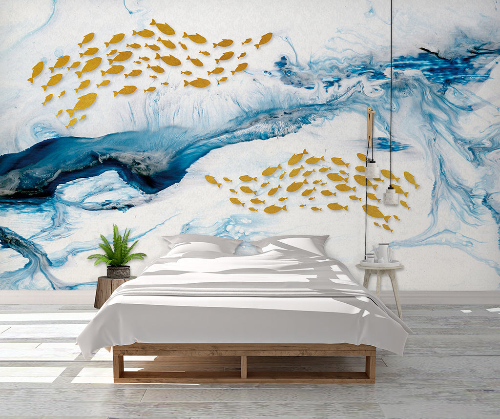 3D Golden Fish WG141 Wall Murals