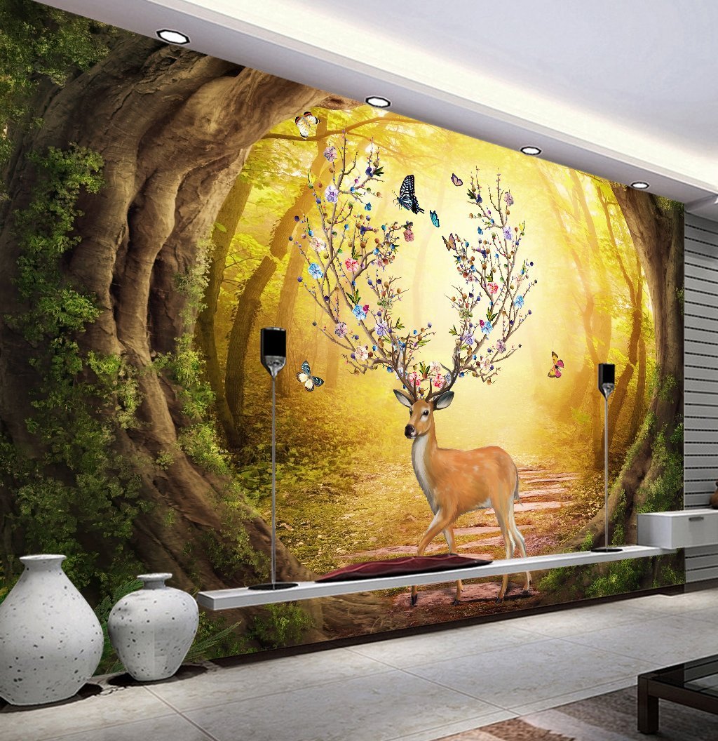 3D Sunset Elk 194 Wall Murals Wallpaper AJ Wallpaper 2 