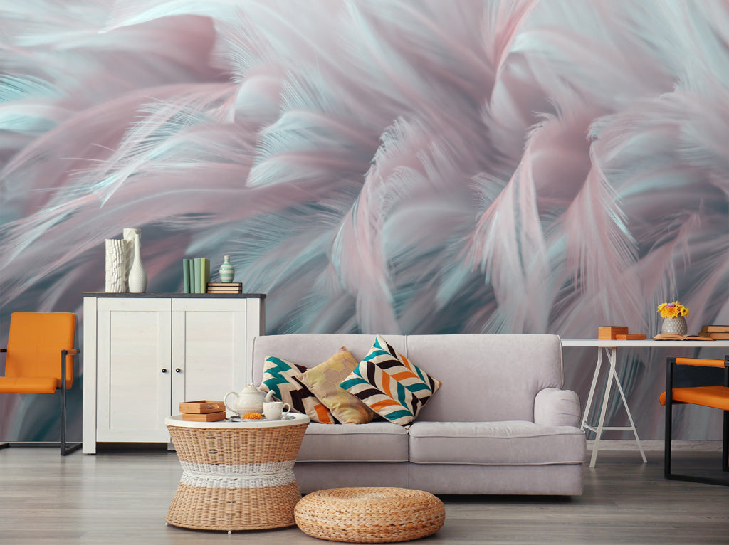 3D Pink Feather WG477 Wall Murals