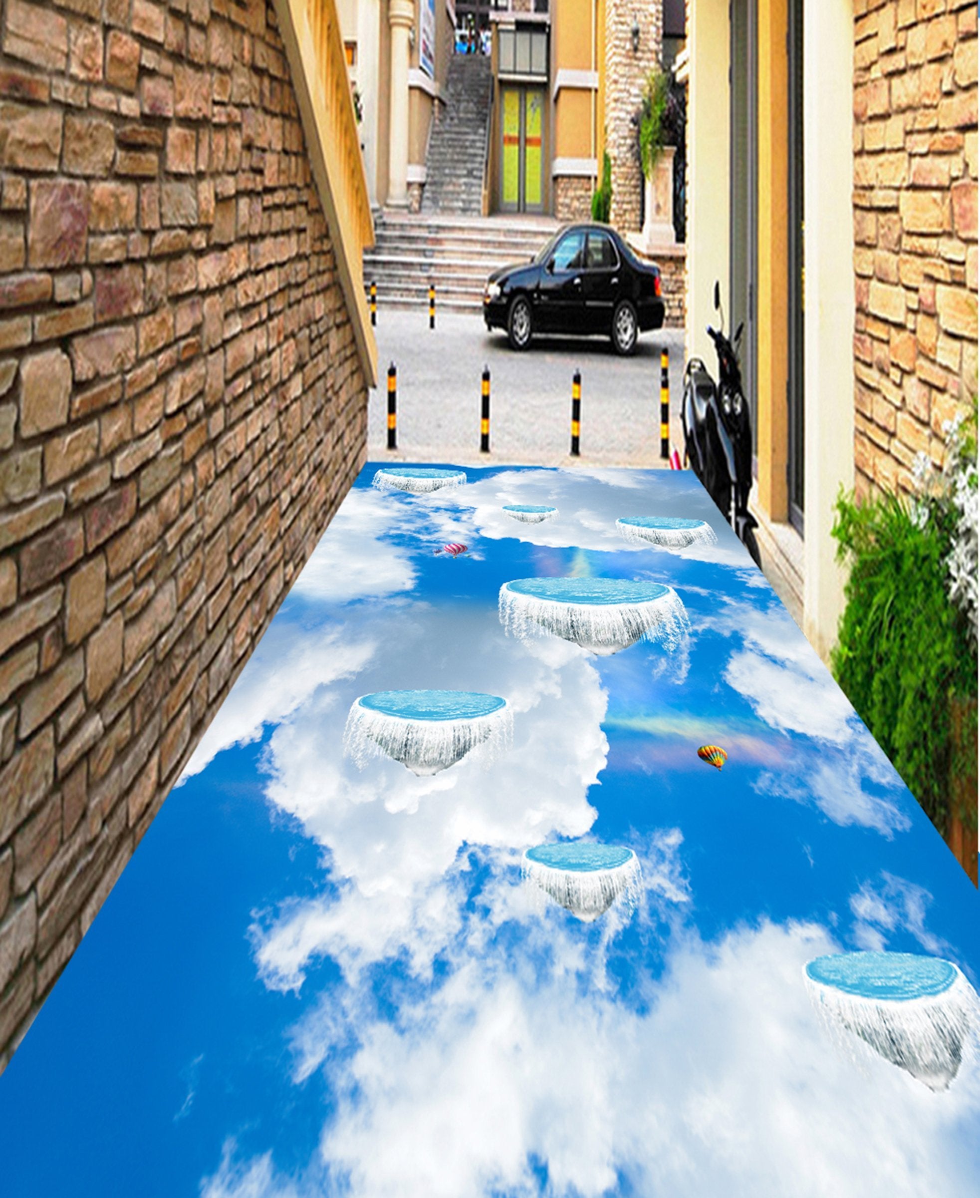 3D Mountain Cloud WG079 Floor Mural Wallpaper AJ Wallpaper 2 