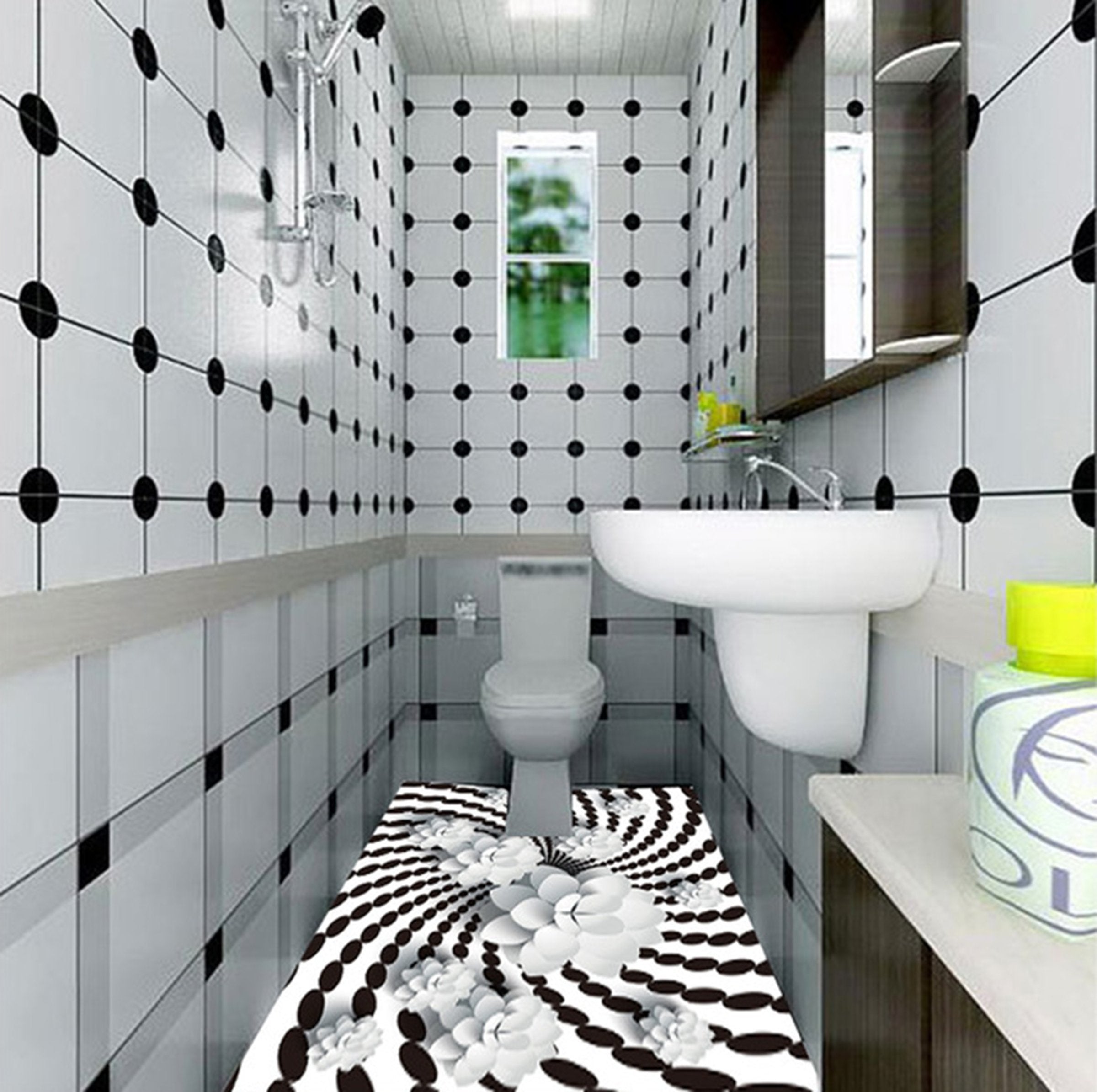 3D Black And White Diamond WG252 Floor Mural Wallpaper AJ Wallpaper 2 