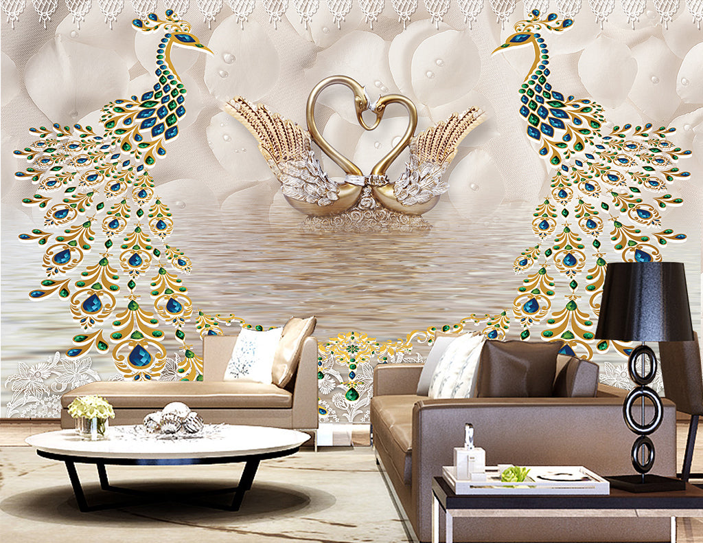 3D Gem Swan WG308 Wall Murals