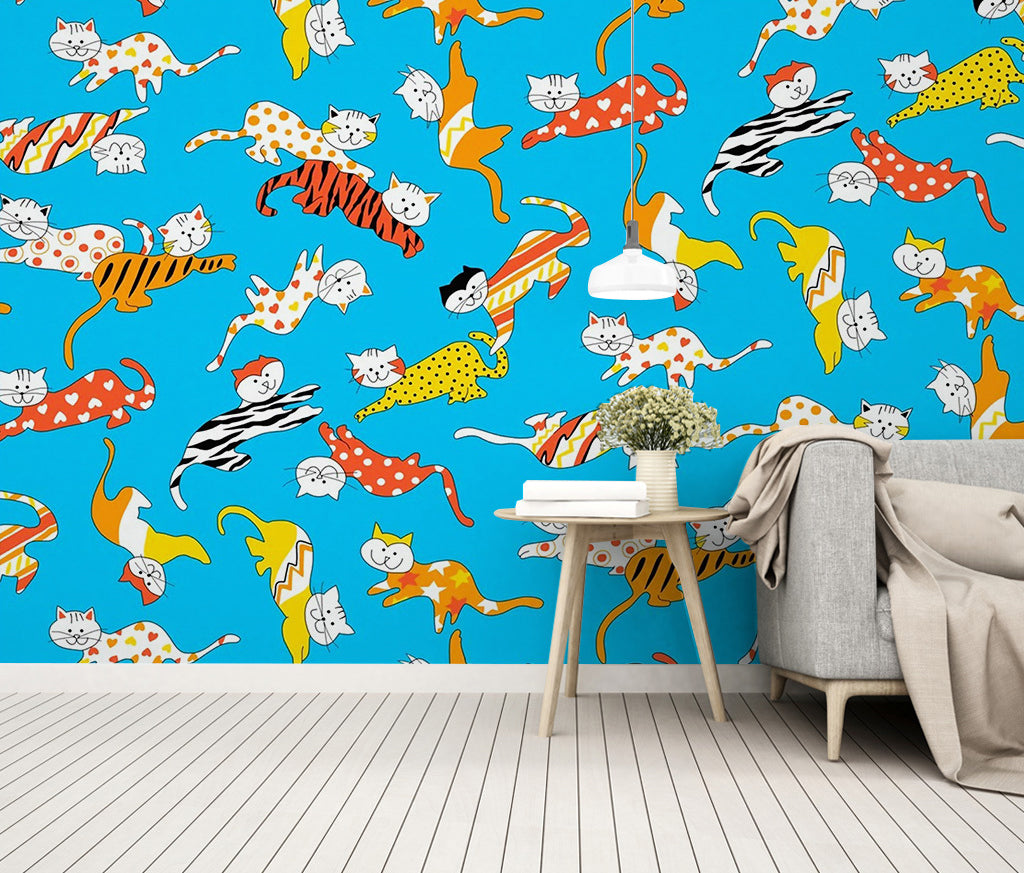 3D Cartoon Cat WG402 Wall Murals