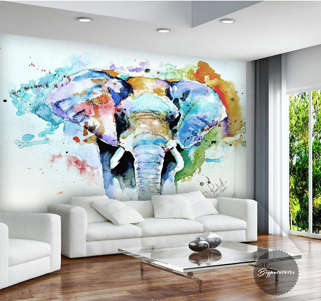 3D Elephant Painting WG263 Wall Murals