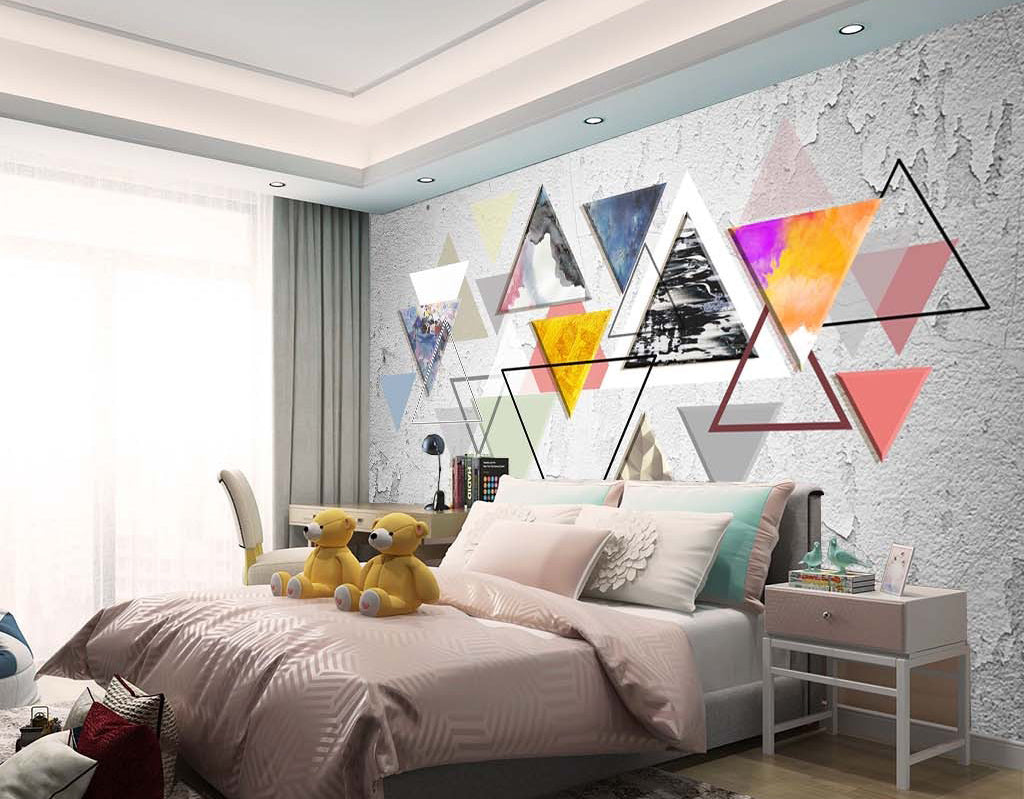 3D Colored Triangle WG470 Wall Murals